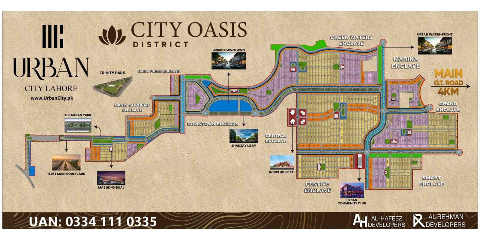 Urban City Lahore's CITY OASIS DISTRICT Block Master Plan PDF Map